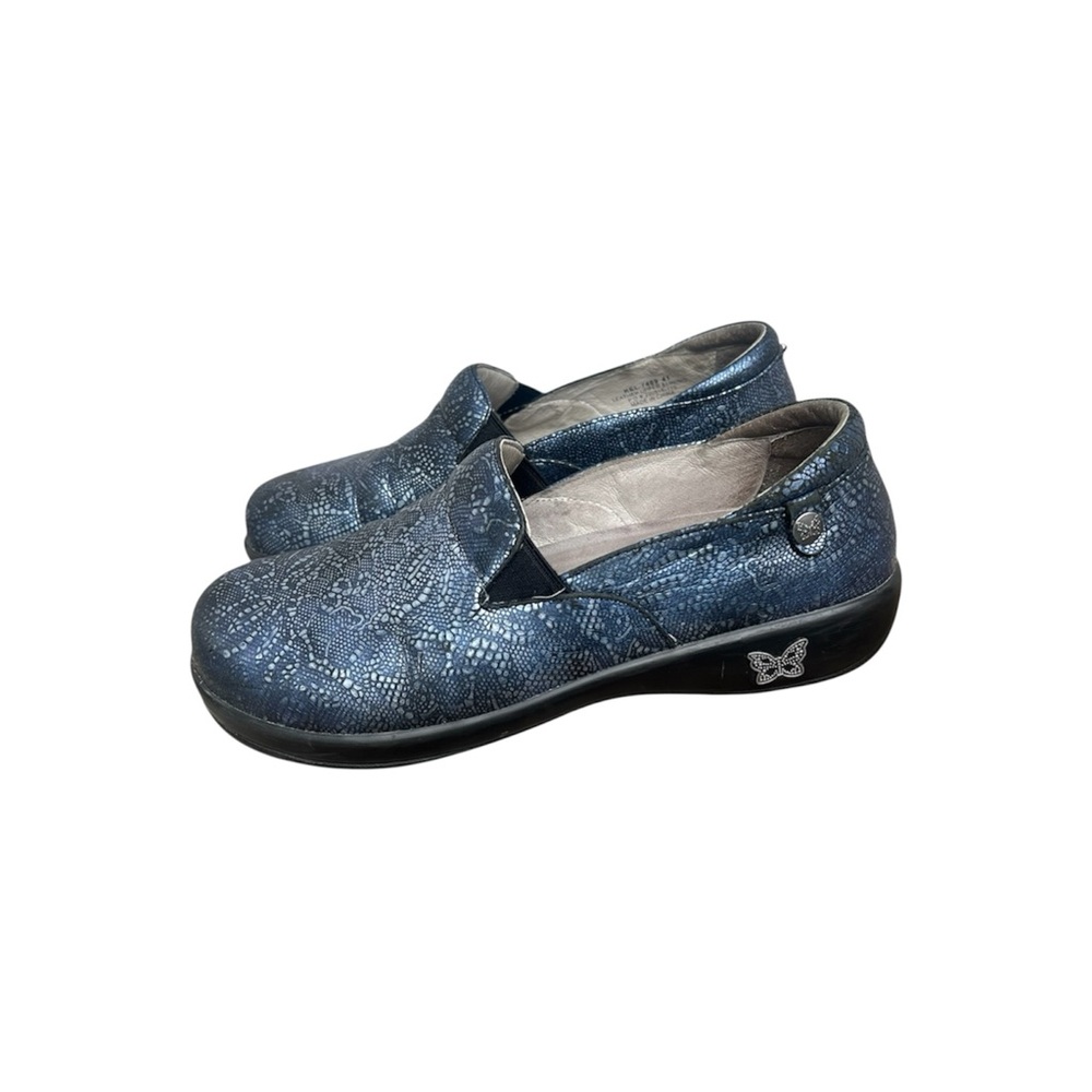 Alegria Keli Leather slip on clogs in Pewter Lace. Size 41 or us womens 10-10.5